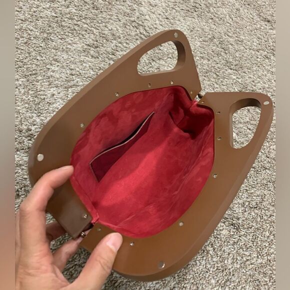 Handmade Genuine Embossed Leather Wooden Frame Clutch/Crossbody/Evening Bag - Picture 14 of 14